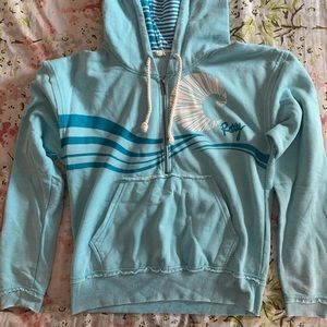 Roxy Blue Hooded 3/4 ZIP Sweatshirt